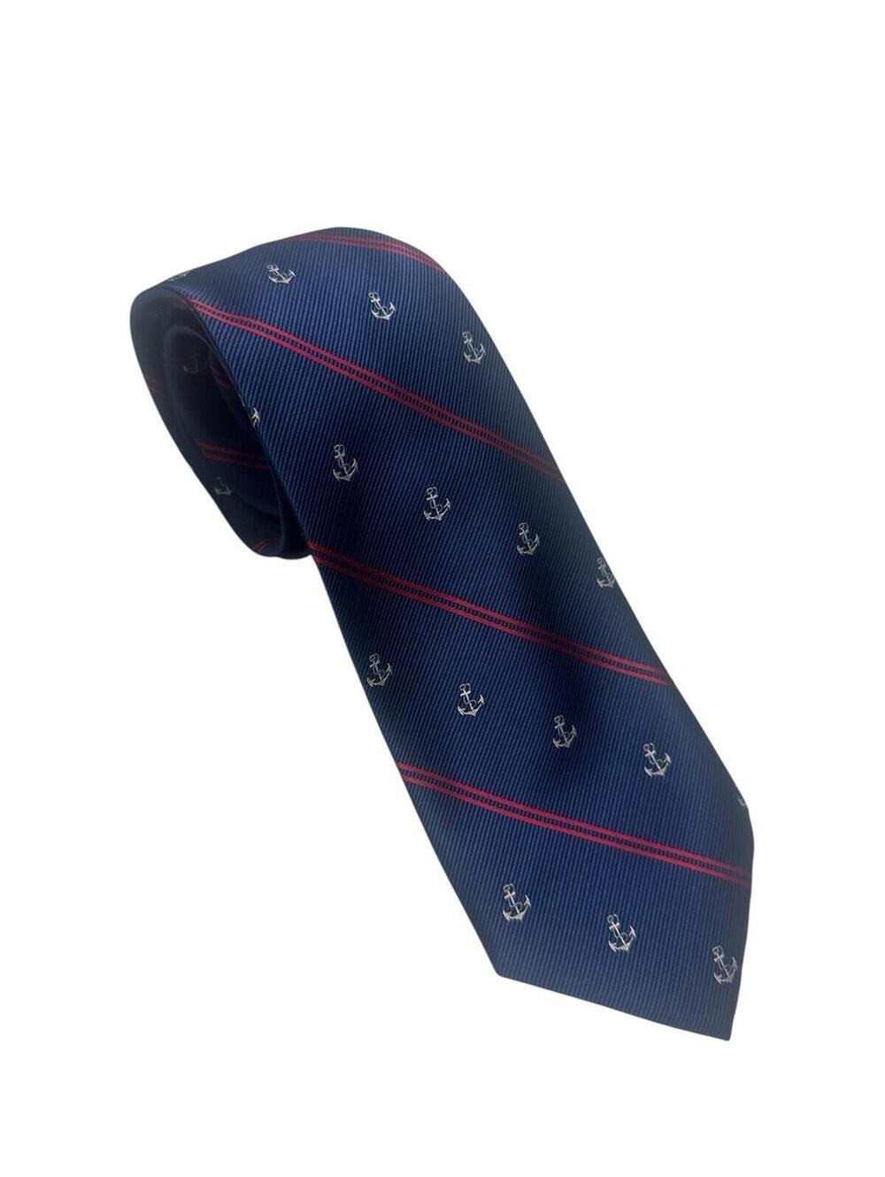 Izod Striped Tie With Anchors
